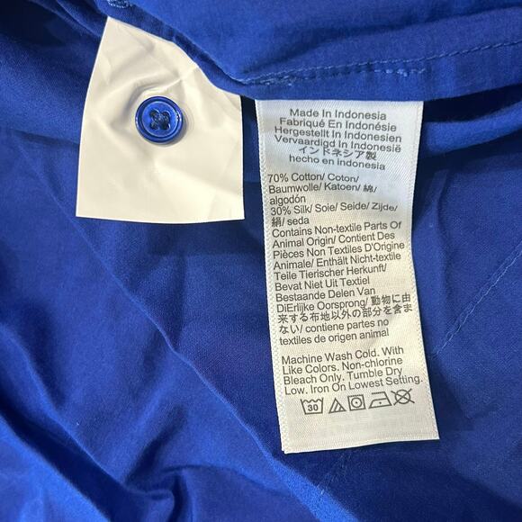 NWT Madewell Shirred Puff-Sleeve Top in Cotton-Silk Voile in Bright Sapphire XS - Picture 10 of 10